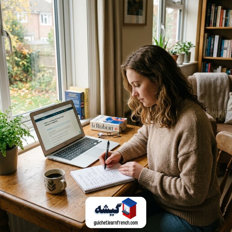 میز مطالعه و یادگیری خودآموز زبان فرانسه در خانه