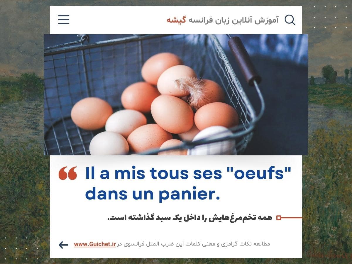 ضرب المثل به زبان فرانسه معادل همه تخم مرغ هاش رو تو یه سبد گذاشته