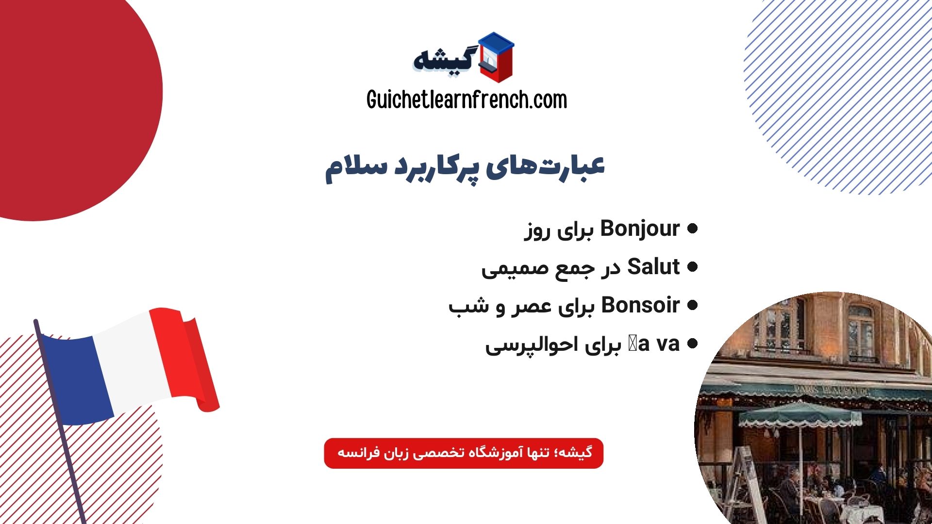 لیست پرکاربردترین عبارات سلام و درود به فرانسوی