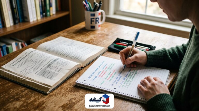 دفتر یادداشت آموزش قواعد و ضمایر زبان فرانسه