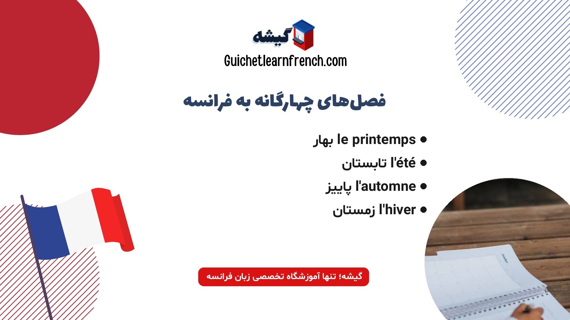 اسامی فصل ها و ماه های سال در تقویم فرانسوی
