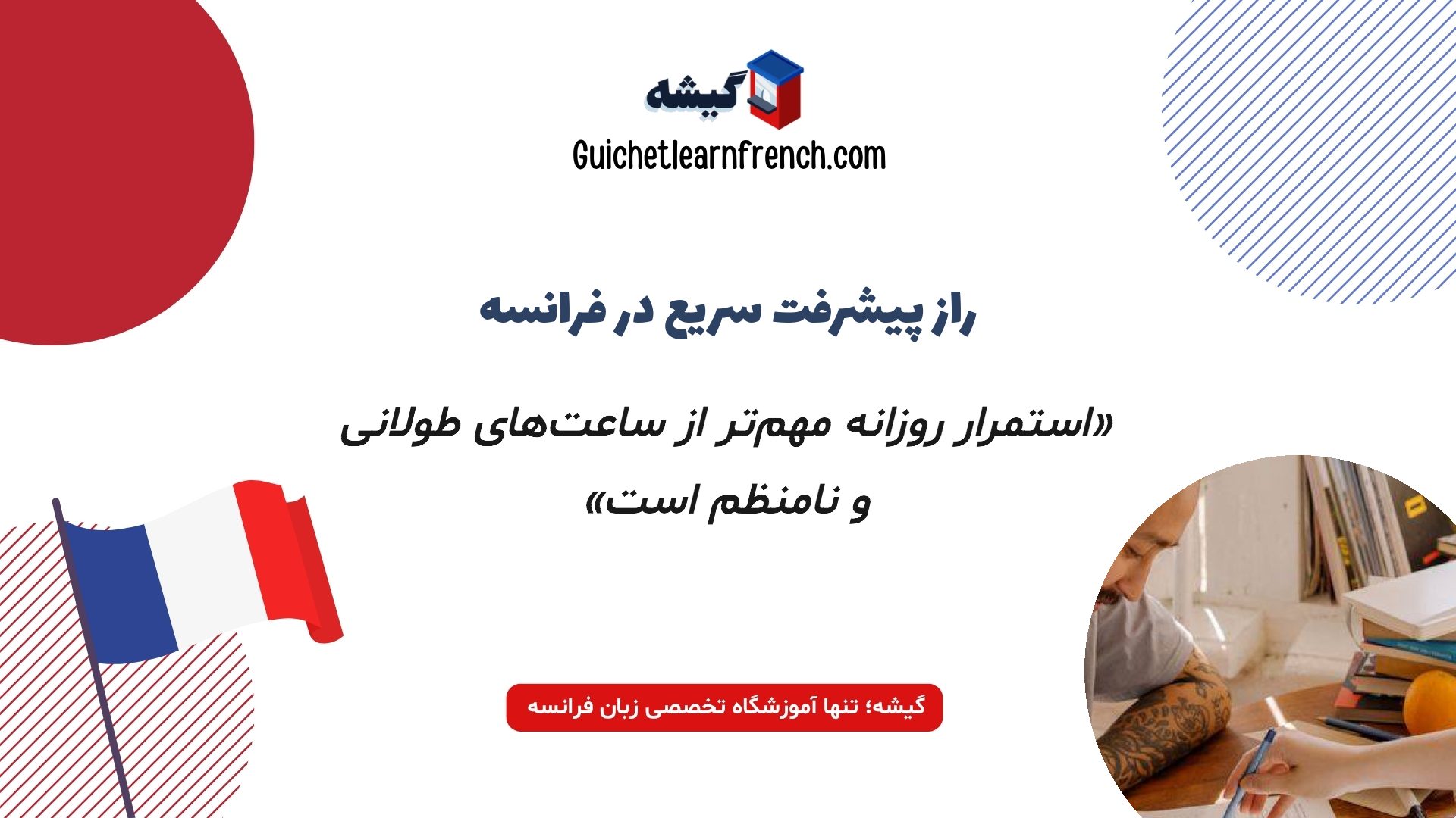 نقل قول درباره استمرار و زمان مورد نیاز یادگیری فرانسه