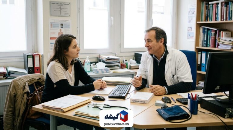 گفتگوی بیمار با پزشک فرانسوی در مطب