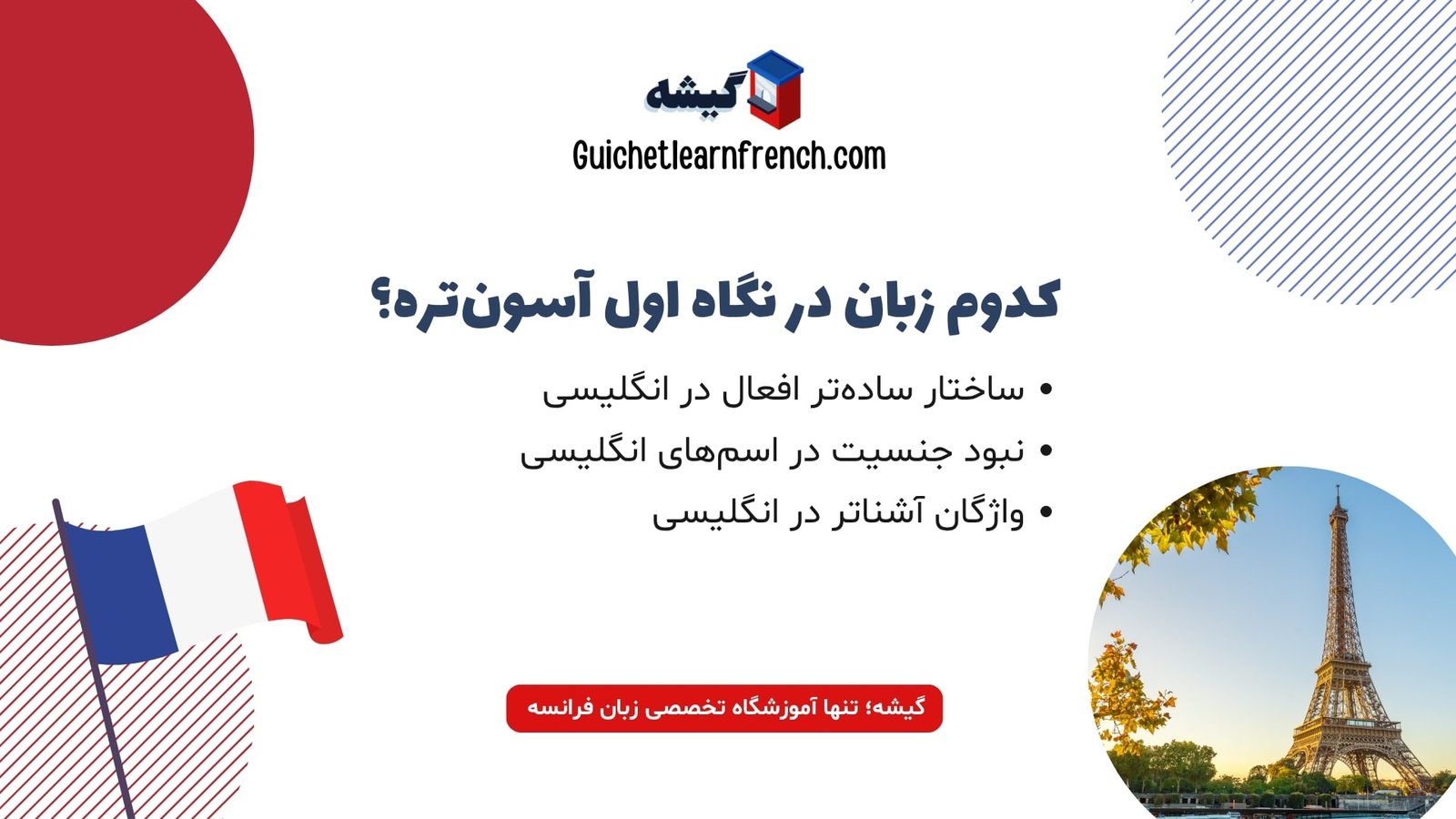 مقایسه آسانی یادگیری زبان انگلیسی و فرانسه در نگاه اول