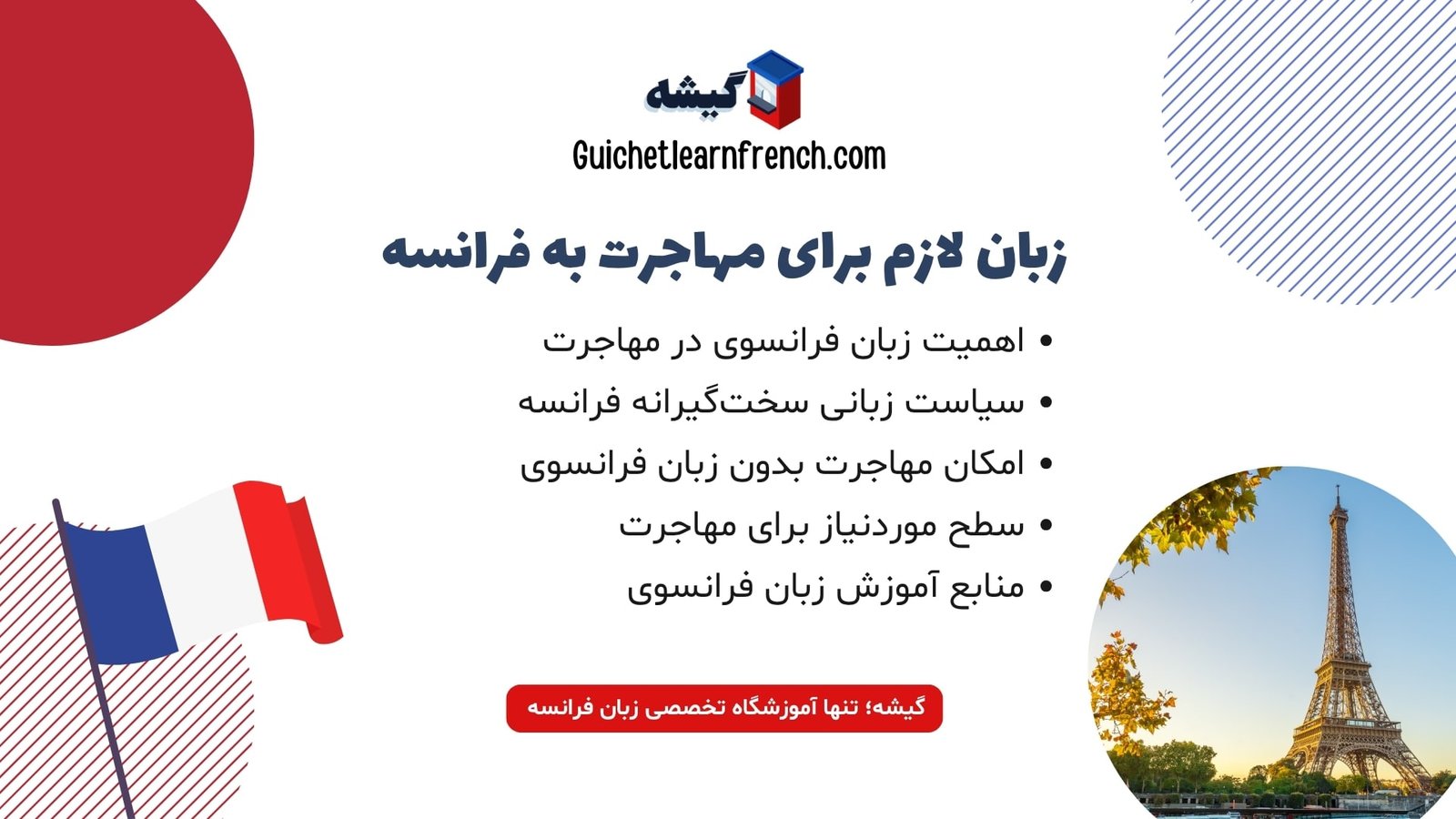 زبان مورد نیاز برای مهاجرت به فرانسه
