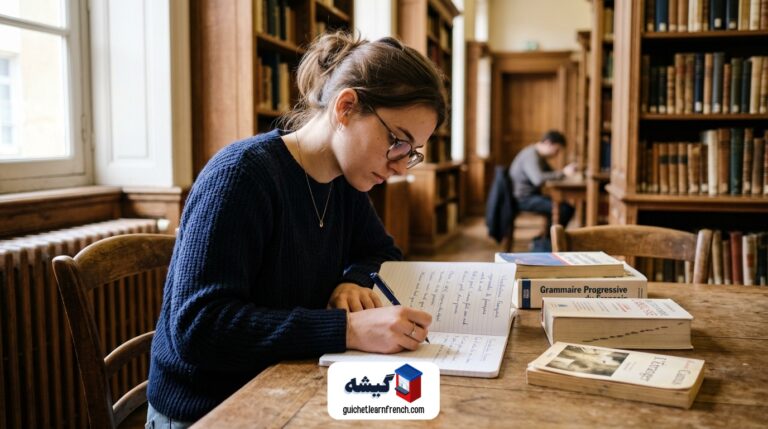 مطالعه کتاب و یادداشت نکات اصطلاحات فرانسه